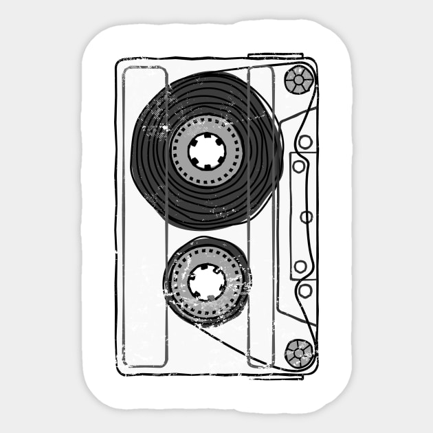 Vintage Retro Mixtape Made in the 80s Cassette Tape Sticker by nvdesign